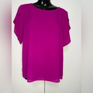 🌟Cynthia Steffe Magenta Women Blouse Short Sleeves Size M